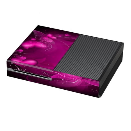 Skin Decal For Xbox One Console / Pink Hearts Flowers