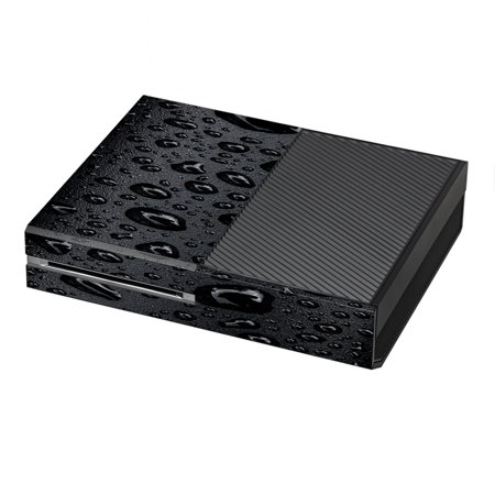 Skin Decal For Xbox One Console / Rain Drops On Black Metal