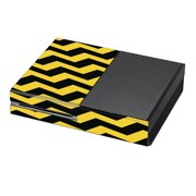 Skin Decal For Xbox One Console / Yellow And Black Chevron