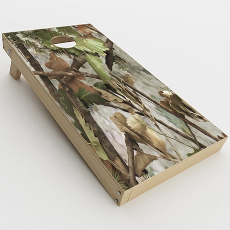 Skin Decal Vinyl Wrap for Cornhole Game Board Bag Toss (2xpcs.) Skins Stickers Cover / tree camo real oak