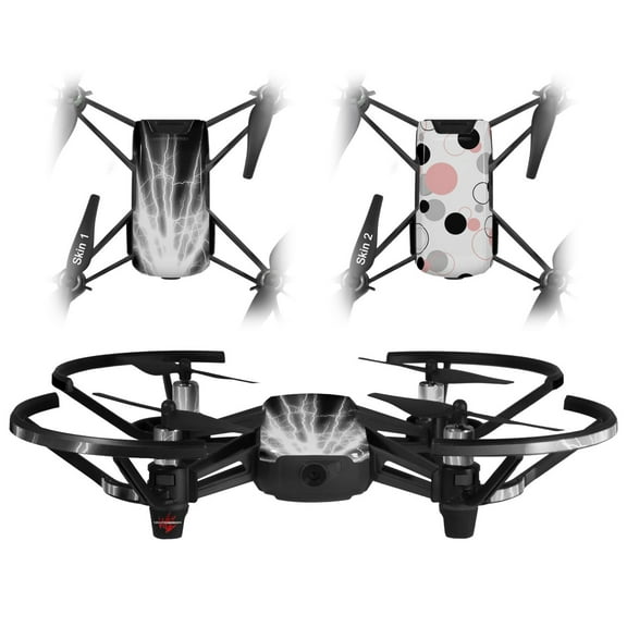 Skin Decal Wrap 2 Pack for DJI Ryze Tello Drone Lightning White DRONE NOT INCLUDED