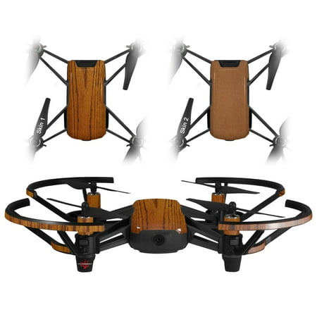 Skin Decal Wrap 2 Pack for DJI Ryze Tello Drone Wood Grain - Oak 01 DRONE NOT INCLUDED