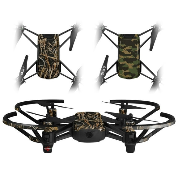 Skin Decal Wrap 2 Pack for DJI Ryze Tello Drone WraptorCamo Grassy Marsh Camo Dark Gray DRONE NOT INCLUDED