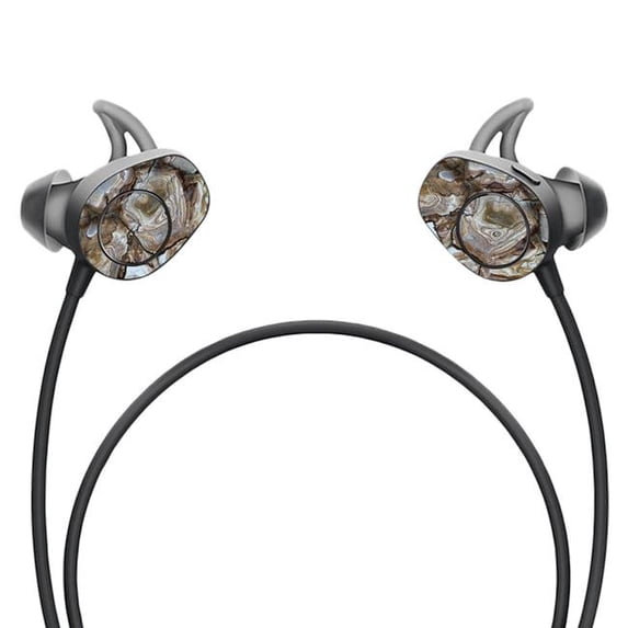 Skin Decal Wrap Compatible With Bose Soundsport Wireless Sticker Design Brown Marble