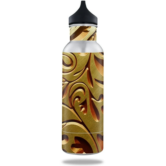 Skin Decal Wrap Compatible With BottleKeeper 12 oz Standard Sticker Design Mosaic Gold