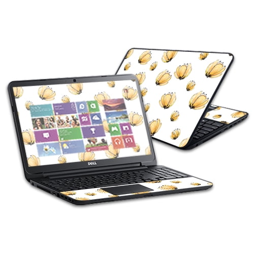 Skin Decal Wrap Compatible With Dell Inspiron 15 i15RV Laptop 15.6" Yellow Poppy