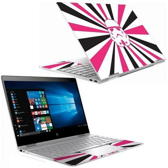 Skin Decal Wrap Compatible With HP Spectre x360 13" (2018) Sticker Design Pink Star Rays