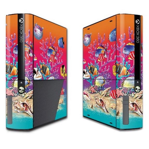 Skin Decal Wrap Compatible With Microsoft Xbox 360E (3rd Gen) Coral Garden