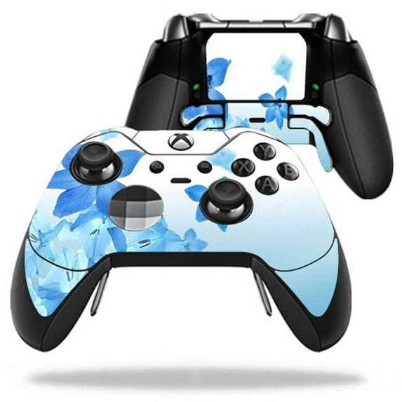Skin Decal Wrap Compatible With Microsoft Xbox One Elite Controller Blue Flowers