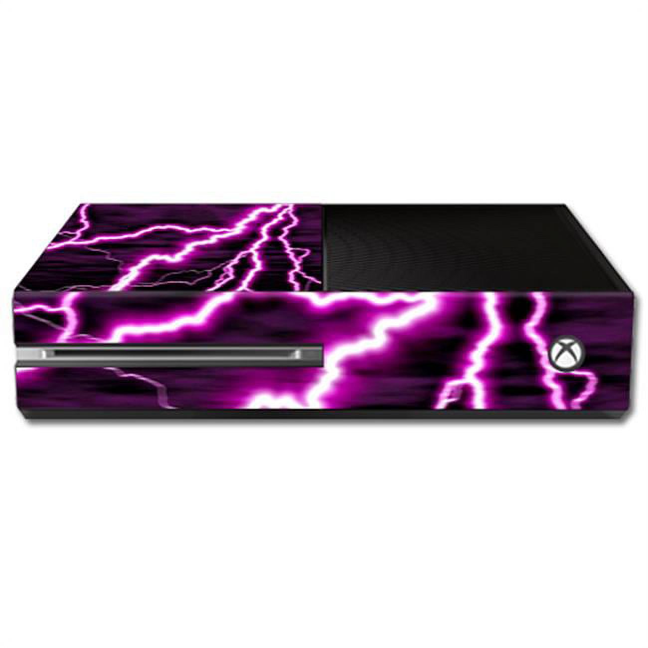 Skin Decal Wrap Compatible With Microsoft Xbox One Purple Lightning