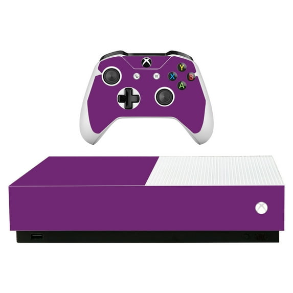 Skin Decal Wrap Compatible With Microsoft Xbox One S All-Digital Edition Sticker Design Solid Purple