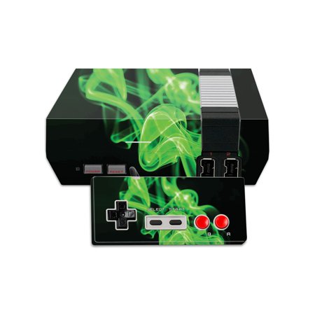 Skin Decal Wrap Compatible With Nintendo NES Classic Edition Green Flames