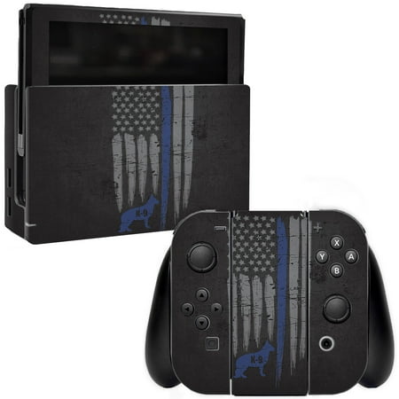 Skin Decal Wrap Compatible With Nintendo Switch Thin Blue Line K9