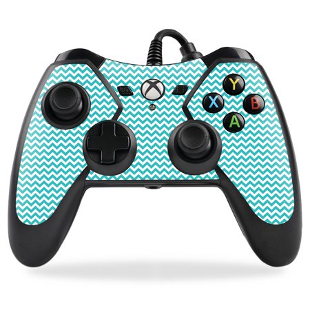 Skin Decal Wrap Compatible With PowerA Pro Ex Xbox One Controller Turquoise Chevron