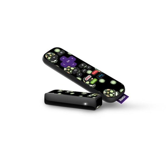 Skin Decal Wrap Compatible With Roku Express Remote Sticker Design Nighttime Skulls