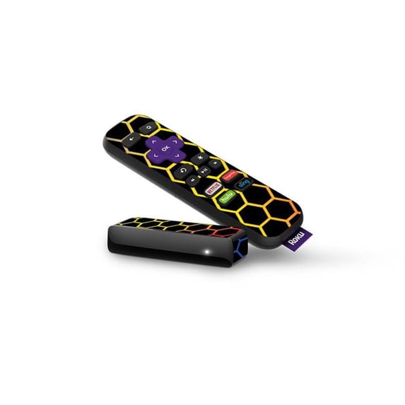Skin Decal Wrap Compatible With Roku Express Remote Sticker Design Primary Honeycomb