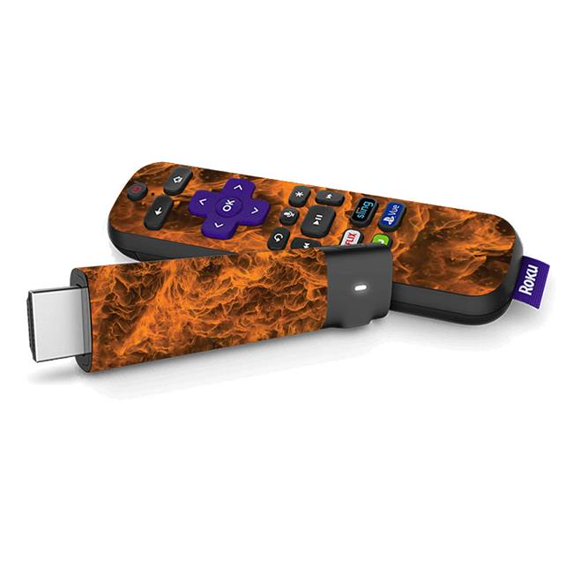 Skin Decal Wrap Compatible With Roku Streaming Stick + Sticker Design Burning Up