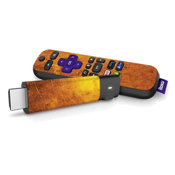 Skin Decal Wrap Compatible With Roku Streaming Stick + Sticker Design Textured Gold