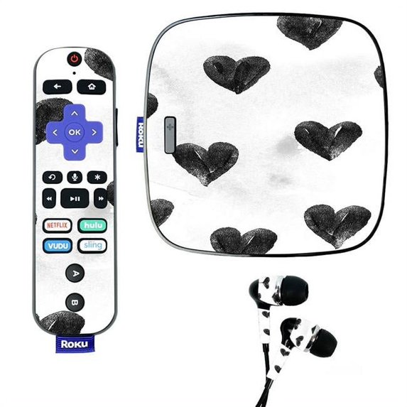 Skin Decal Wrap Compatible With Roku Ultra Sticker Design Ink Hearts