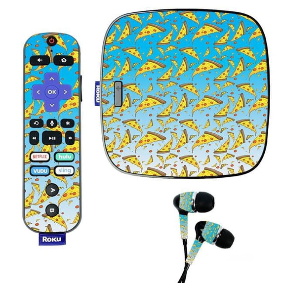 Skin Decal Wrap Compatible With Roku Ultra Sticker Design Raining Pizza