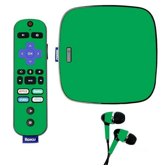 Skin Decal Wrap Compatible With Roku Ultra Sticker Design Solid Green
