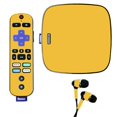 thumbnail image 1 of Skin Decal Wrap Compatible With Roku Ultra Sticker Design Solid Marigold, 1 of 6
