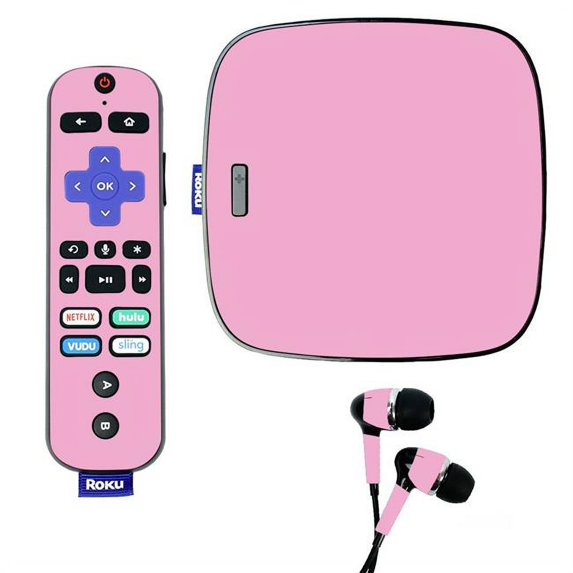 Skin Decal Wrap Compatible With Roku Ultra Sticker Design Solid Pink