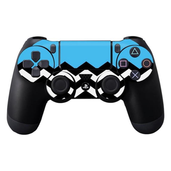 Skin Decal Wrap Compatible With Sony PS4 Controller Baby Blue Chevron