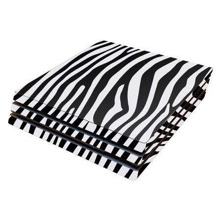 Skin Decal Wrap Compatible With Sony PS4 Pro Console Black Zebra