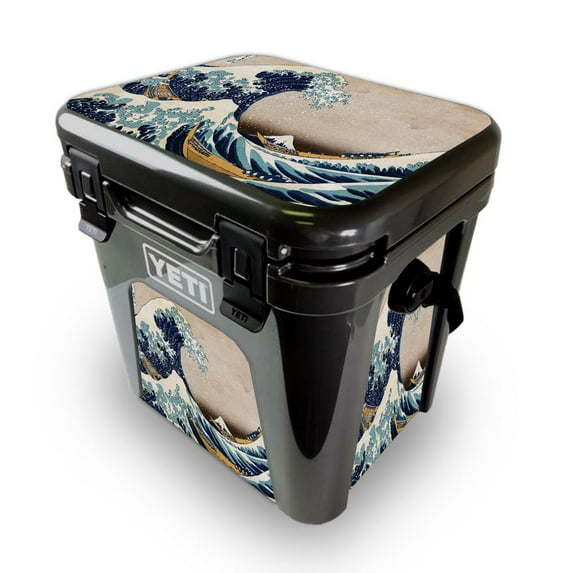 Skin Decal Wrap Compatible With Yeti Roadie 24 Hard Cooler Sticker Design Great Wave Of Kanagawa