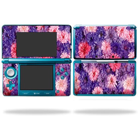 Skin Decal Wrap Cover Compatible With Nintendo 3DS Sticker Design Purple Flowers