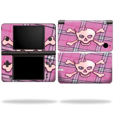Skin Decal Wrap Cover Compatible With Nintendo DSi XL Sticker Design Pink Bow Skull