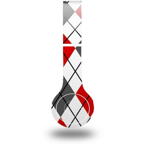 Skin Decal Wrap compatible with Original Beats Solo HD Argyle Red and Gray (HEADPHONES NOT INCLUDED)