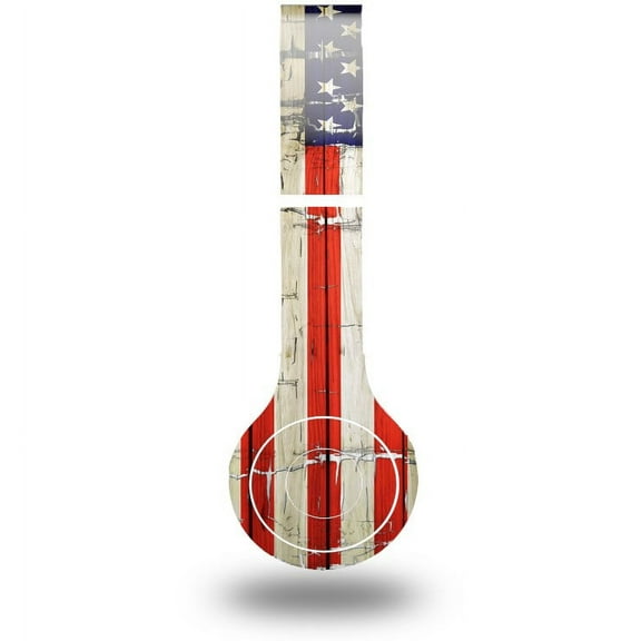 Skin Decal Wrap compatible with Original Beats Solo HD Painted Faded and Cracked USA American Flag (HEADPHONES NOT INCLUDED)
