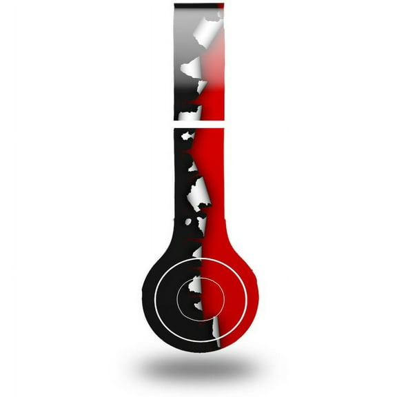 Skin Decal Wrap compatible with Original Beats Solo HD Ripped Colors Black Red (HEADPHONES NOT INCLUDED)