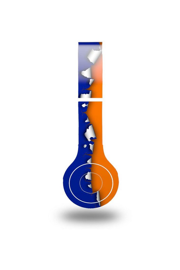 Skin Decal Wrap compatible with Original Beats Solo HD Ripped Colors Blue Orange (HEADPHONES NOT INCLUDED)