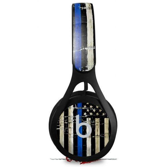 Skin Decal Wrap for Beats EP Painted Faded Cracked Blue Line Stripe USA American Flag HEADPHONES NOT INCLUDED