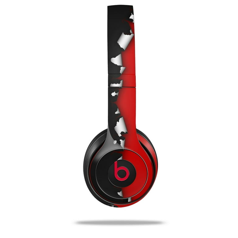 Skin Decal Wrap for Beats Solo 2 and Solo 3 Wireless Headphones Ripped Colors Black Red BEATS NOT INCLUDED by WraptorSkinz
