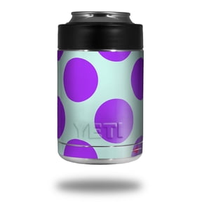 Skin Decal Wrap for Yeti Colster, Ozark Trail and RTIC Can Coolers - Kearas Polka Dots Purple And Blue (COOLER NOT INCLUDED) by WraptorSkinz
