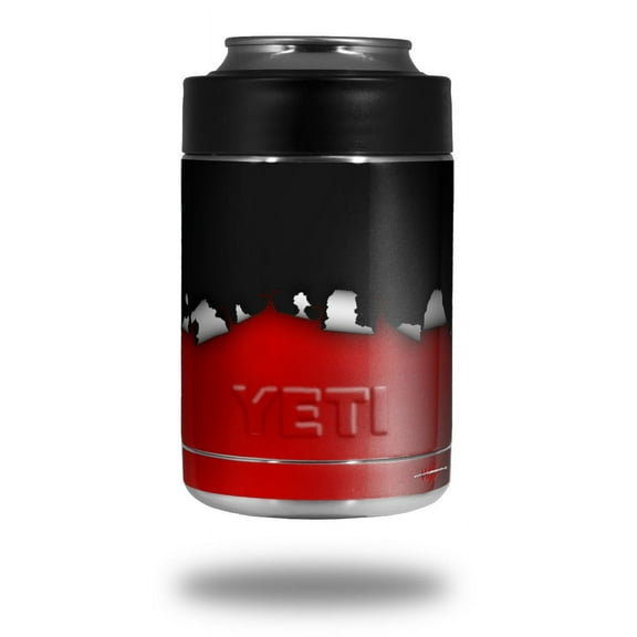 Skin Decal Wrap for Yeti Colster, Ozark Trail and RTIC Can Coolers - Ripped Colors Black Red (COOLER NOT INCLUDED) by WraptorSkinz