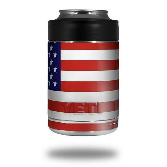 Skin Decal Wrap for Yeti Colster, Ozark Trail and RTIC Can Coolers - USA American Flag 01 (COOLER NOT INCLUDED) by WraptorSkinz