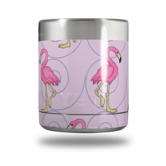 Skin Decal Wrap for Yeti Rambler Lowball - Flamingos on Pink by WraptorSkinz