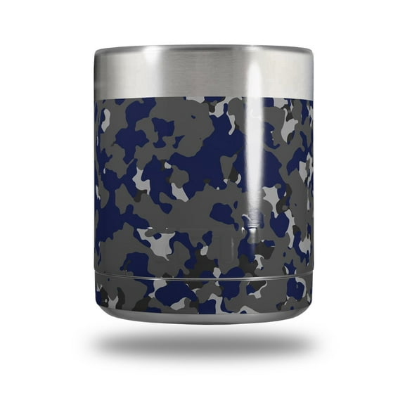 Skin Decal Wrap for Yeti Rambler Lowball - WraptorCamo Old School Camouflage Camo Blue Navy by WraptorSkinz