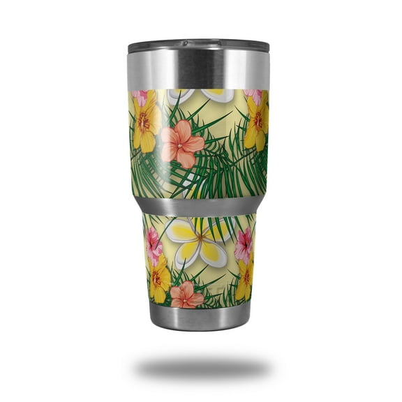 Skin Decal Wrap for Yeti Tumbler Rambler 30 oz Beach Flowers 02 Yellow Sunshine (TUMBLER NOT INCLUDED) by WraptorSkinz