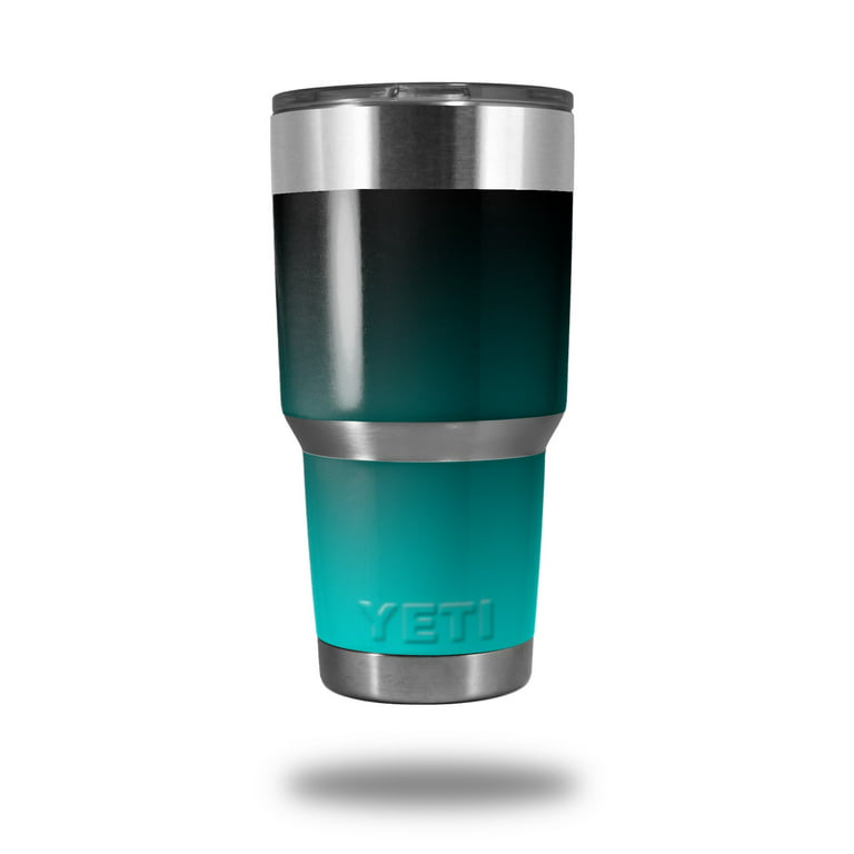 Skin Decal Wrap for Yeti Tumbler Rambler 30 oz Smooth Fades Neon Teal Black  ( 30oz TUMBLER NOT INCLUDED )