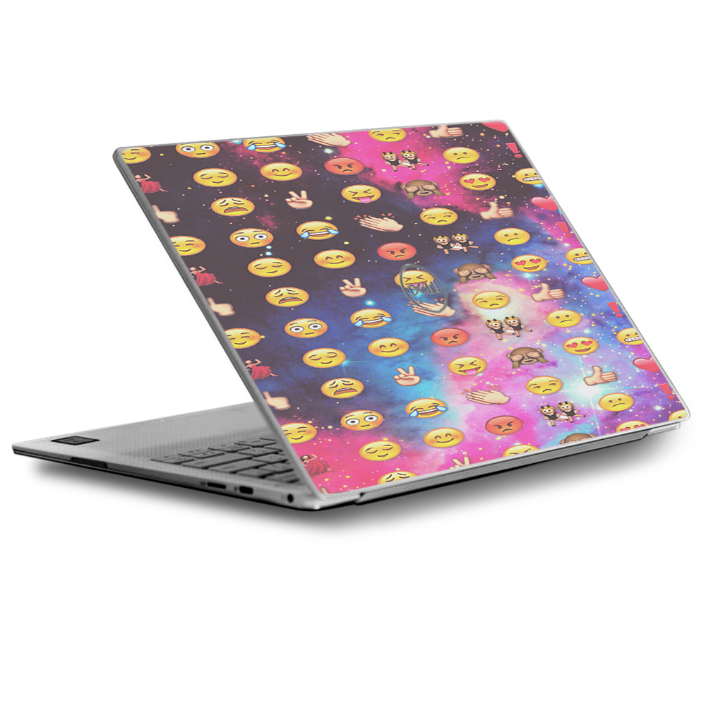 Skin Decal for Dell XPS 13 Laptop Vinyl Wrap / Emojis in Galaxy Space