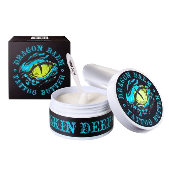 Skin Deep Dragon Balm (7 oz) - Tattoo Balm (1 Tub / 3 Applicators)