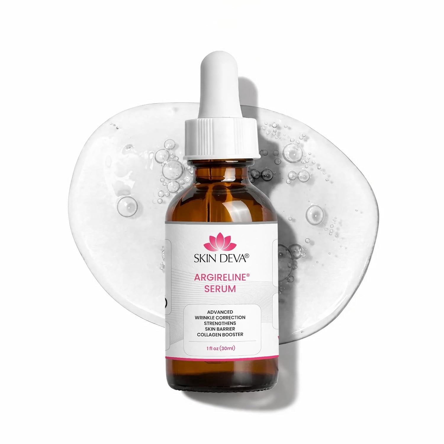 Skin Deva Argireline Peptide Serum with Hyaluronic Acid for Hydration & Smoother-Looking Skin, Lightweight Facial Serum, 1 fl oz