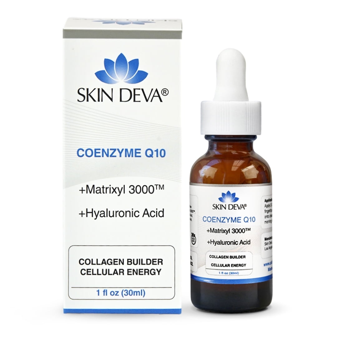 Skin Deva Coenzyme Q10 Face Serum, Sensitive Skin Moisturizer, Reduce Fine Lines and Wrinkles, Smoothing and Plumping, Anti Aging Serum with Hyaluronic Acid, 1 Oz