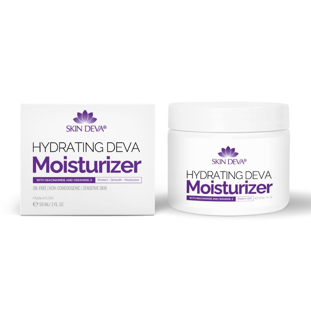 Skin Deva Hydrating Moisturizer Cream with Niacinamide & Ceramide - Deep Hydration for Dry Skin, Anti-Aging, Pore Minimizing, Brightening & Repairing Formula, 1.7 oz